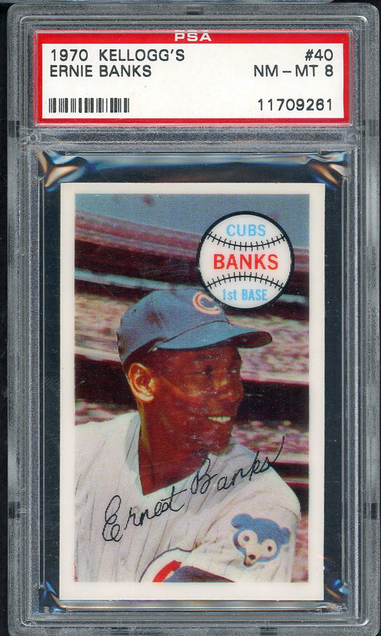 1970 Kelloggs Baseball #040 Ernie Banks Cubs PSA 8 NM/MT 562101