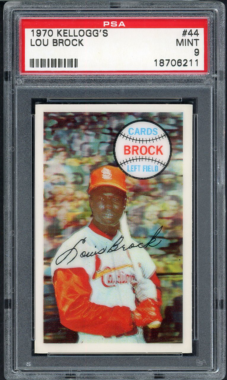 1970 Kelloggs Baseball #044 Lou Brock Cardinals PSA 9 MINT 562105
