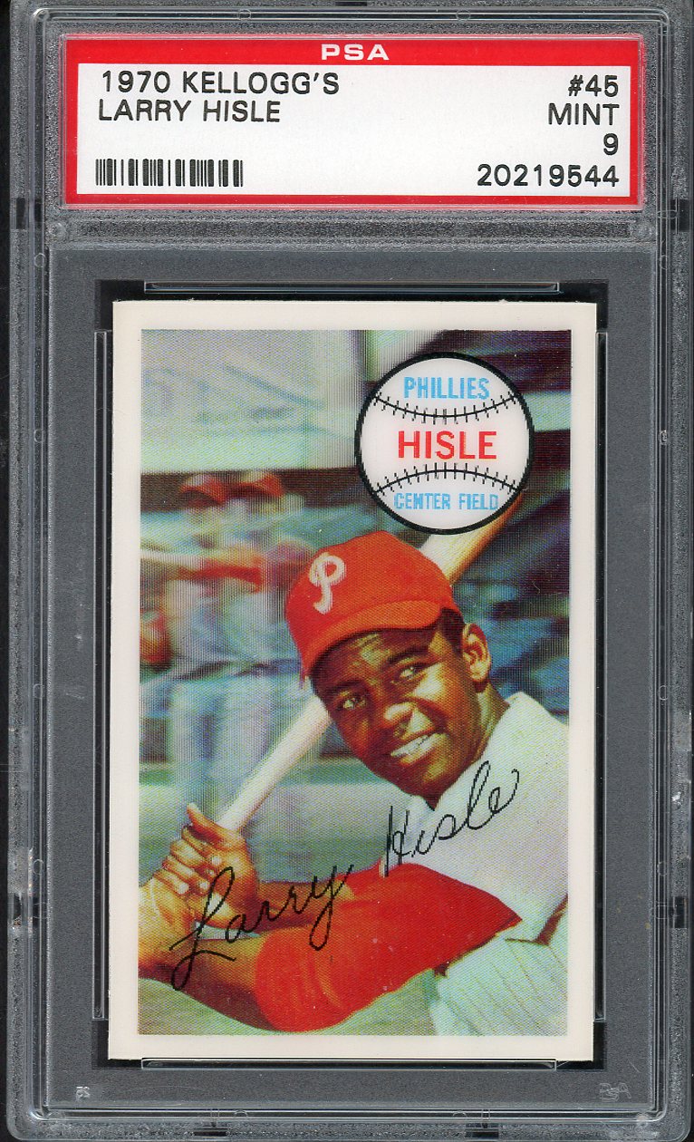 1970 Kelloggs Baseball #045 Larry Hisle Phillies PSA 9 MINT 562106