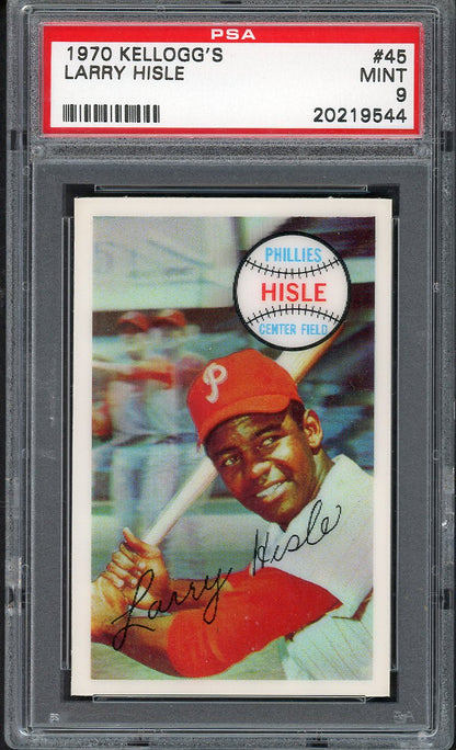 1970 Kelloggs Baseball #045 Larry Hisle Phillies PSA 9 MINT 562106