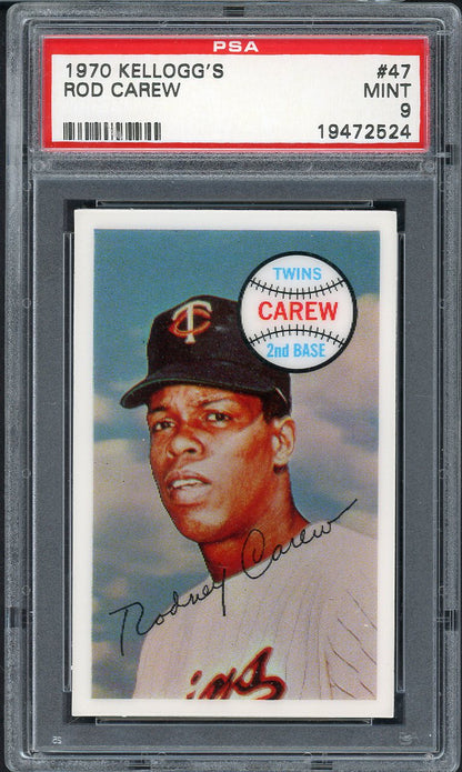 1970 Kelloggs Baseball #047 Rod Carew Twins PSA 9 MINT 562108