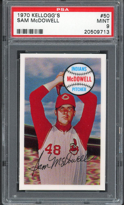 1970 Kelloggs Baseball #050 Sam McDowell Indians PSA 9 MINT 562111