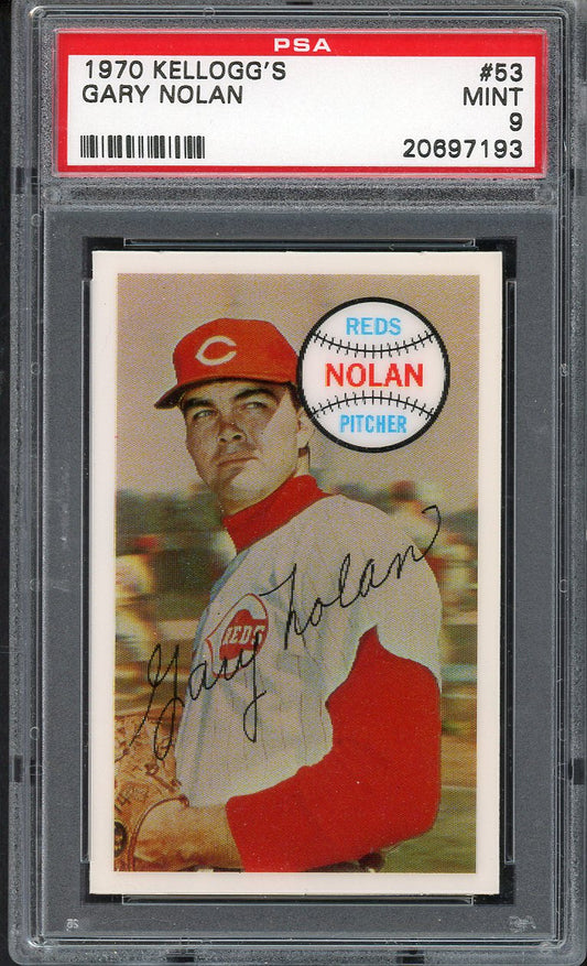 1970 Kelloggs Baseball #053 Gary Nolan Reds PSA 9 MINT 562114
