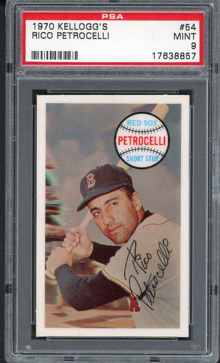 1970 Kelloggs Baseball #054 Rico Petrocelli Red Sox PSA 9 MINT 562115