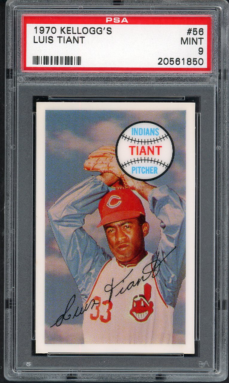 1970 Kelloggs Baseball #056 Luis Tiant Indians PSA 9 MINT 562117