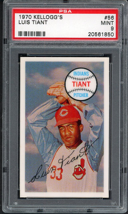 1970 Kelloggs Baseball #056 Luis Tiant Indians PSA 9 MINT 562117
