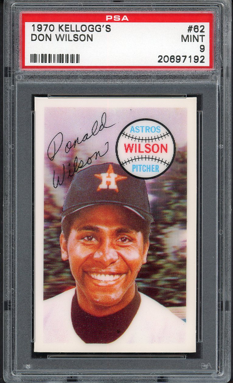 1970 Kelloggs Baseball #062 Don Wilson Astros PSA 9 MINT 562123