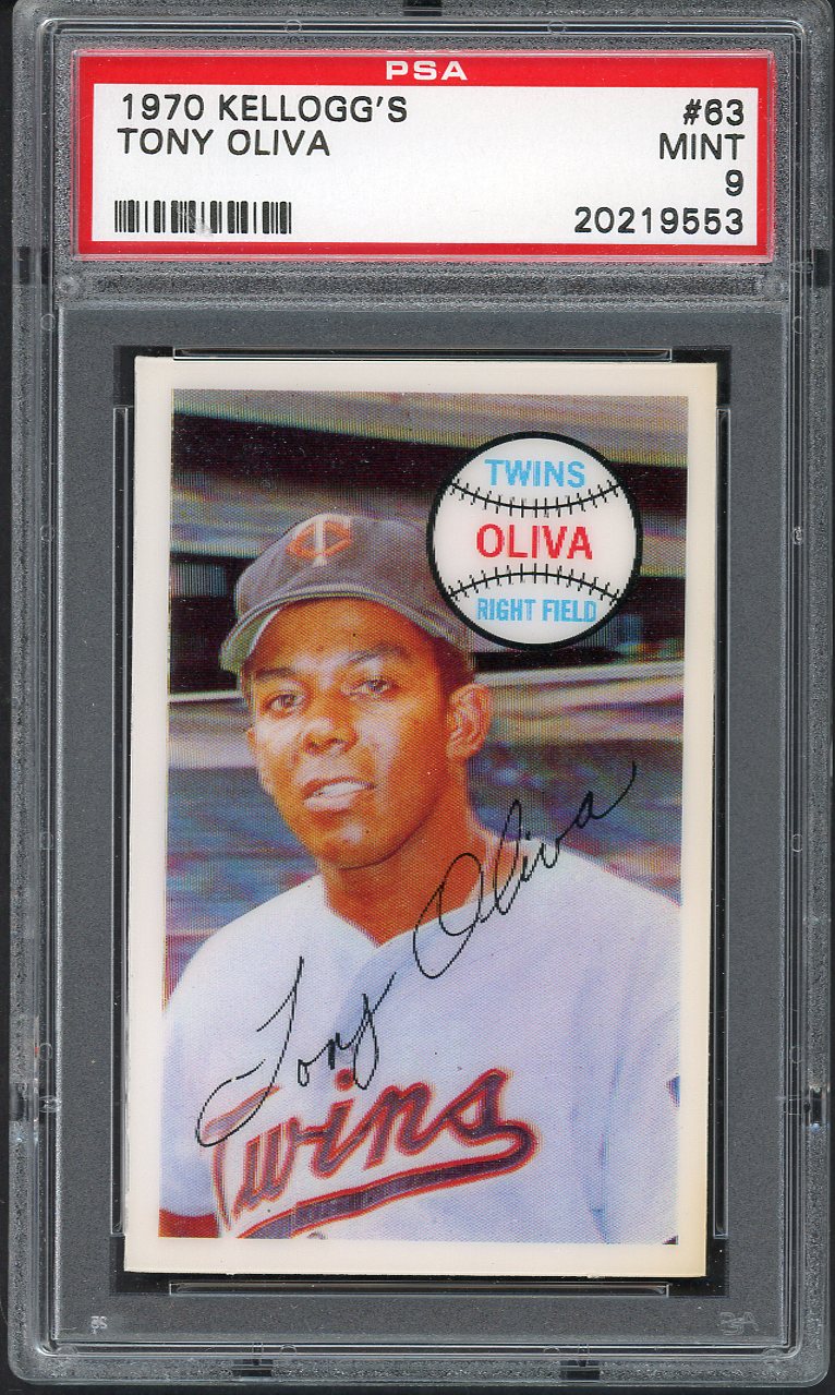 1970 Kelloggs Baseball #063 Tony Oliva Twins PSA 9 MINT 562124