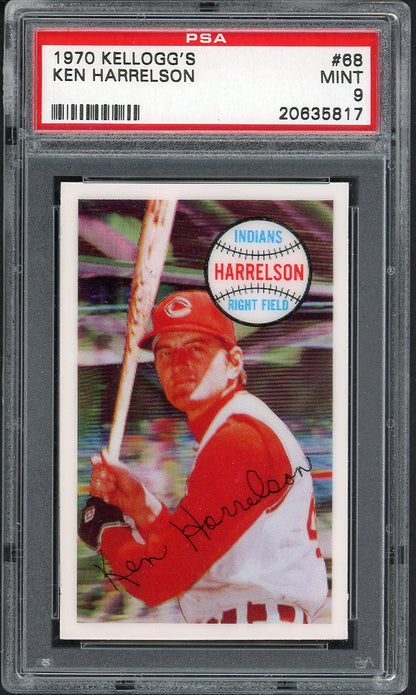 1970 Kelloggs Baseball #068 Ken Harrelson Indians PSA 9 MINT 562129