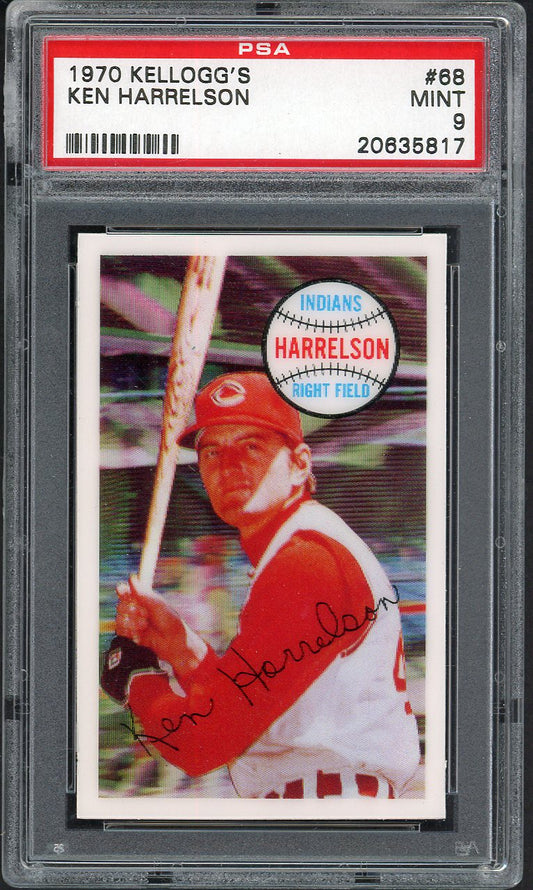 1970 Kelloggs Baseball #068 Ken Harrelson Indians PSA 9 MINT 562129