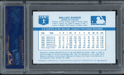 1970 Kelloggs Baseball #070 Wally Bunker Royals PSA 9 MINT 562131