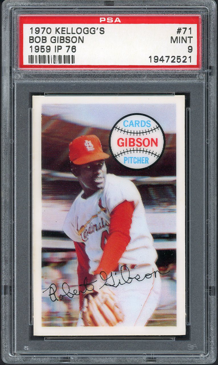 1970 Kelloggs Baseball #071 Bob Gibson Cardinals PSA 9 MINT 562132