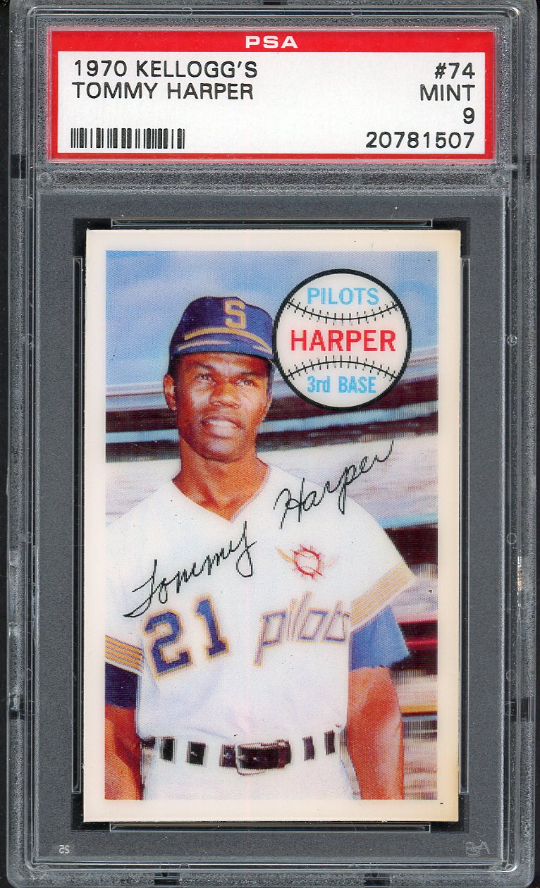 1970 Kelloggs Baseball #074 Tommy Harper Pilots PSA 9 MINT 562135