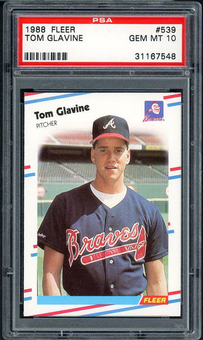 1988 Fleer #539 Tom Glavine Braves PSA 10 GEM MINT 562137