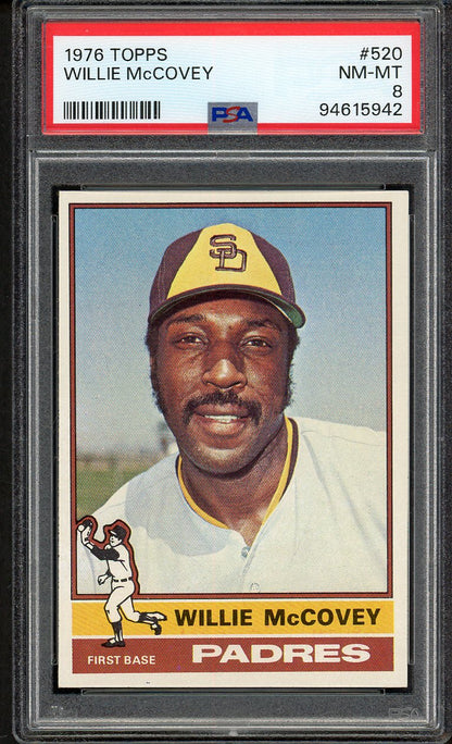 1976 Topps Baseball #520 Willie McCovey Padres PSA 8 NM/MT 562139