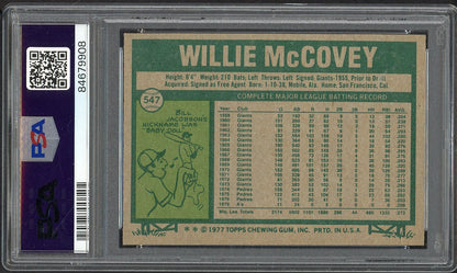 1977 Topps Baseball #547 Willie McCovey Giants PSA 8 NM/MT 562140