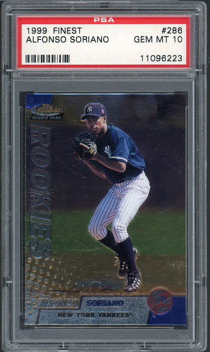 1999 Topps Finest #286 Alfonso Soriano Yankees PSA 10 GEM MINT 562141