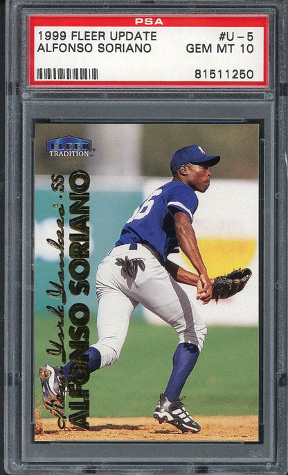 1999 Fleer Update #U5 Alfonso Soriano Yankees PSA 10 GEM MINT 562142