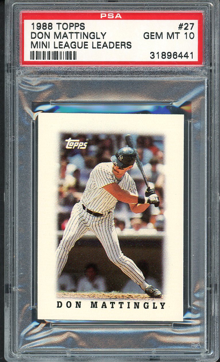 1988 Topps Mini Leaders #027 Don Mattingly Yankees PSA 10 GEM MINT 562143