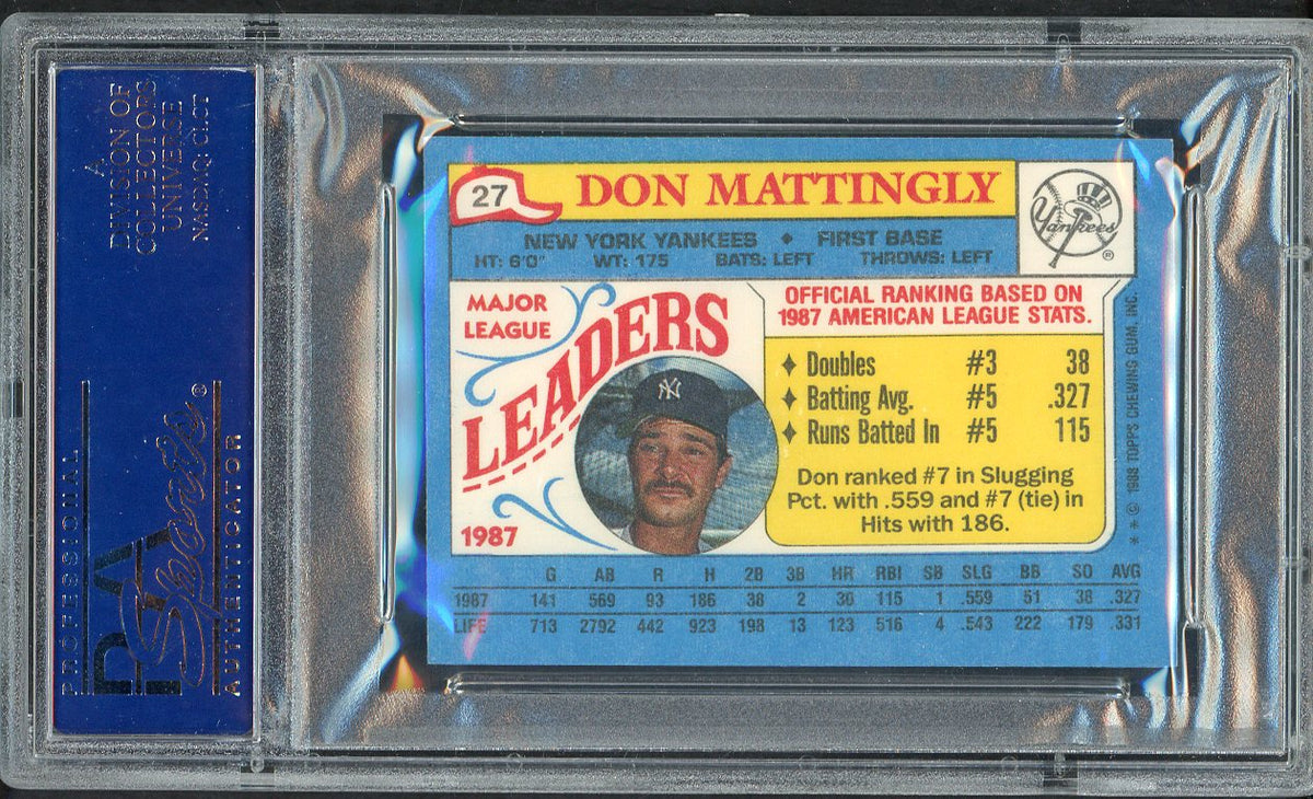 1988 Topps Mini Leaders #027 Don Mattingly Yankees PSA 10 GEM MINT 562143
