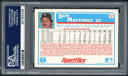 1987 Sportflics #001 Don Mattingly Yankees PSA 10 GEM MINT 562145