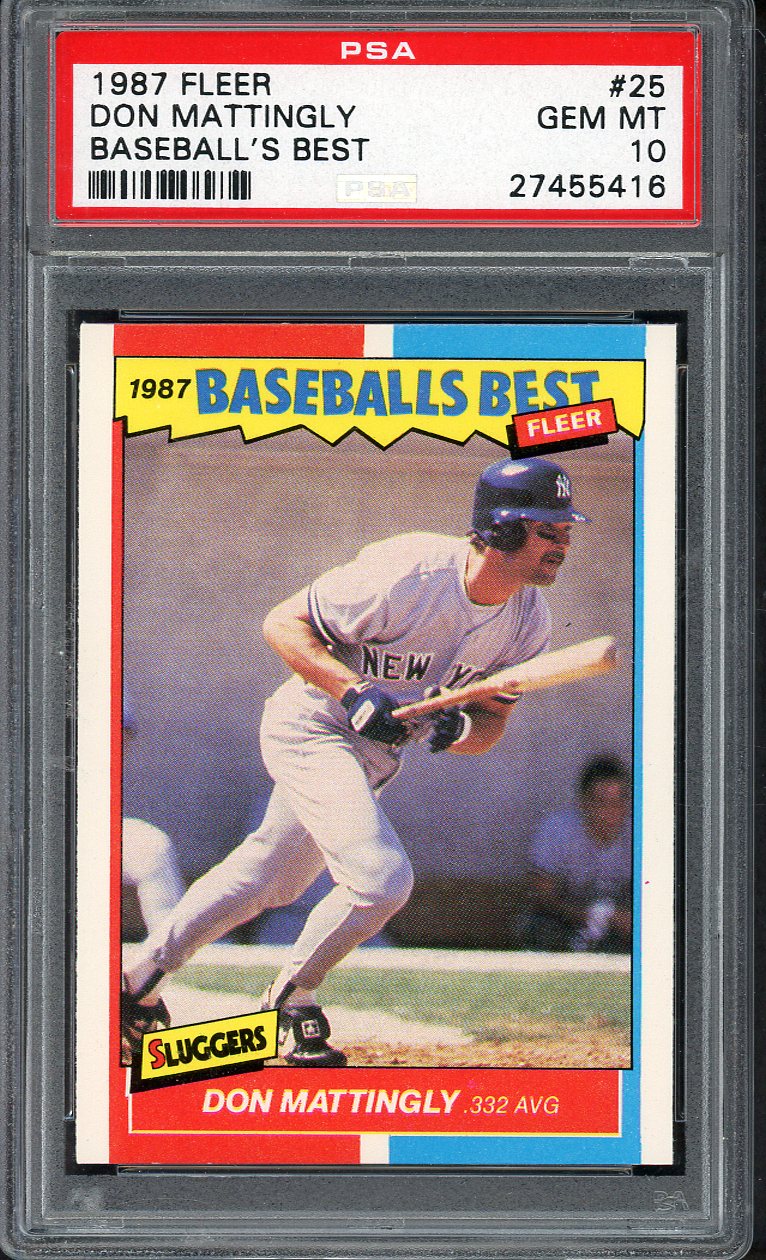 1987 Fleer Baseballs Best #025 Don Mattingly Yankees PSA 10 GEM MINT 562158