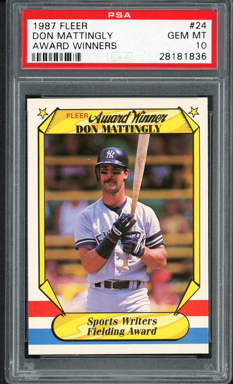 1987 Fleer Award Winners #024 Don Mattingly Yankees PSA 10 GEM MINT 562159