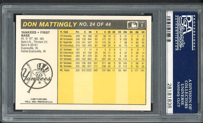 1987 Fleer Award Winners #024 Don Mattingly Yankees PSA 10 GEM MINT 562159