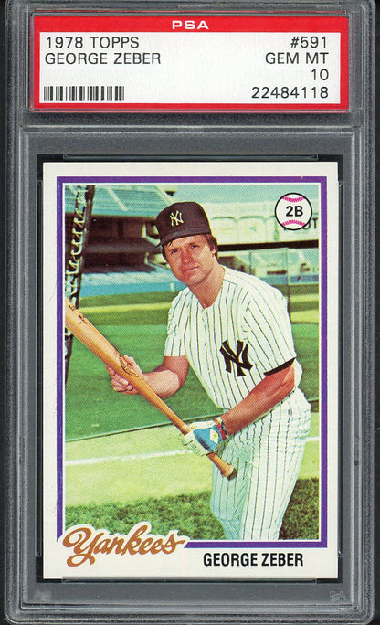 1978 Topps Baseball #591 George Zeber Yankees PSA 10 GEM MINT 562163