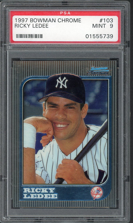 1997 Bowman Chrome #103 Ricky Ledee Yankees PSA 9 MINT 562164