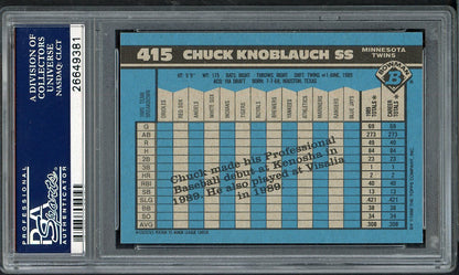 1990 Bowman #415 Chuck Knoblauch Twins PSA 10 GEM MINT 562165