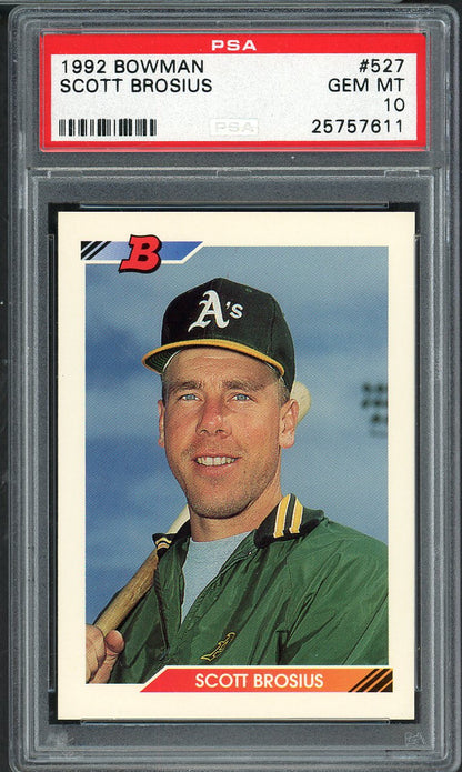 1992 Bowman #527 Scott Brosius A's PSA 10 GEM MINT 562169