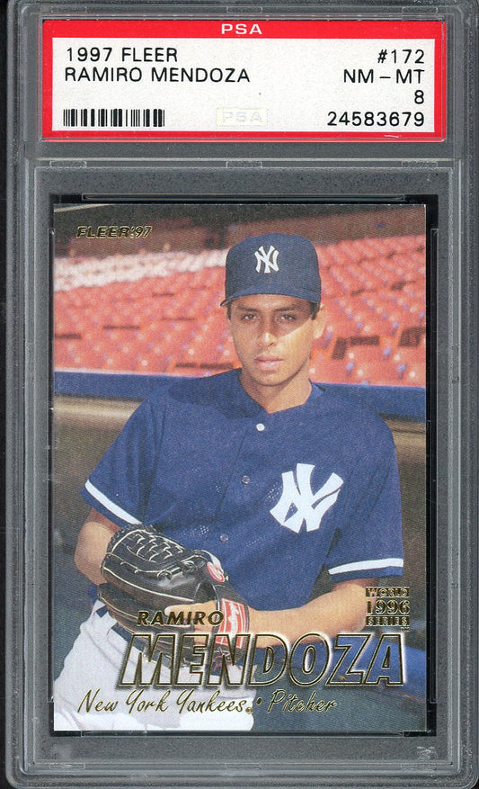 1997 Fleer #172 Ramiro Mendoza Yankees PSA 8 NM/MT 562170