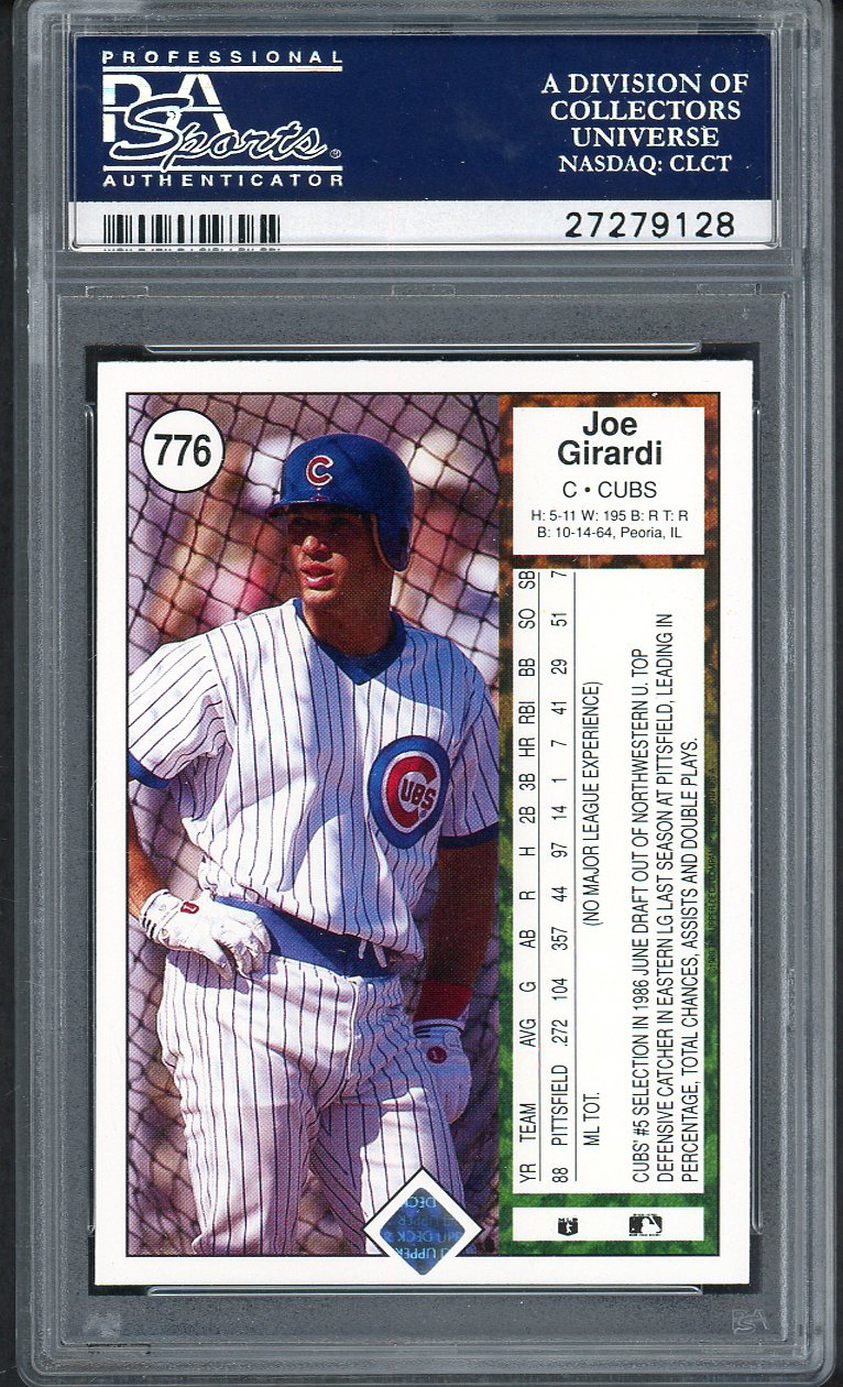 1989 Upper Deck #776 Joe Girardi Cubs PSA 10 GEM MINT 562171
