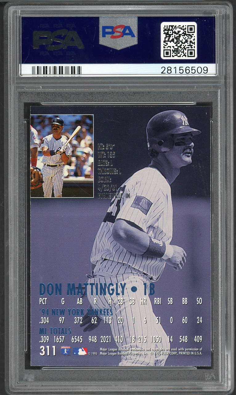 1995 Fleer Ultra #311 Don Mattingly Yankees PSA 10 GEM MINT 562173