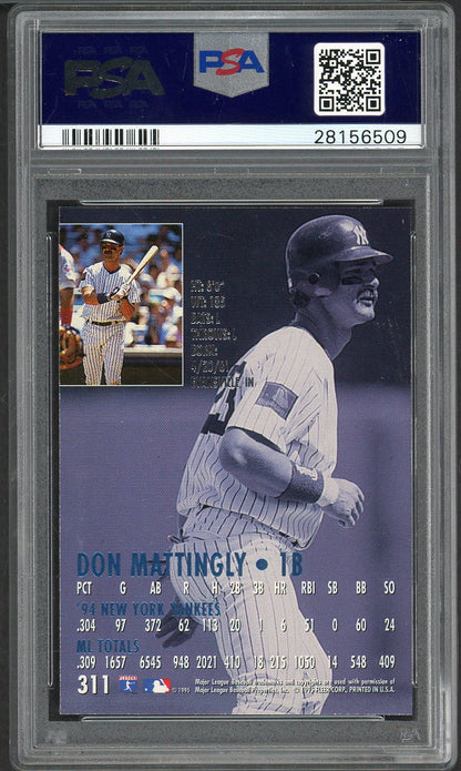 1995 Fleer Ultra #311 Don Mattingly Yankees PSA 10 GEM MINT 562173