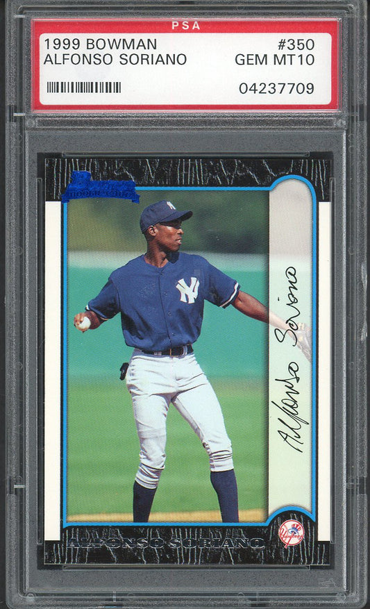 1999 Bowman #350 Alfonso Soriano Yankees PSA 10 GEM MINT 562175