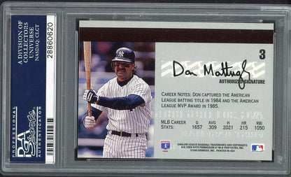 1995 Studio #003 Don Mattingly Yankees PSA 10 GEM MINT 562182