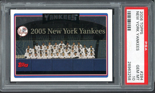 2006 Topps #284 New York Yankees Team PSA 10 GEM MINT 562185