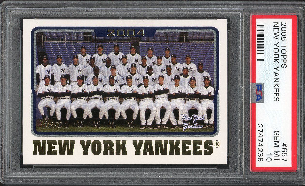 2005 Topps #657 New York Yankees Team PSA 10 GEM MINT 562186