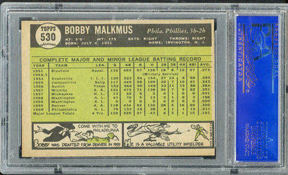 1961 Topps Baseball #530 Bobby Malkmus Phillies PSA 6 EX-MT 562194