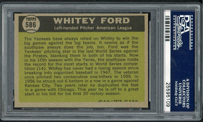 1961 Topps Baseball #586 Whitey Ford A.S. Yankees PSA 6 EX-MT 562197