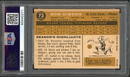 1960 Topps Baseball #073 Bob Gibson Cardinals PSA 5 EX 562200