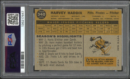 1960 Topps Baseball #340 Harvey Haddix Pirates PSA 7 NM 562202