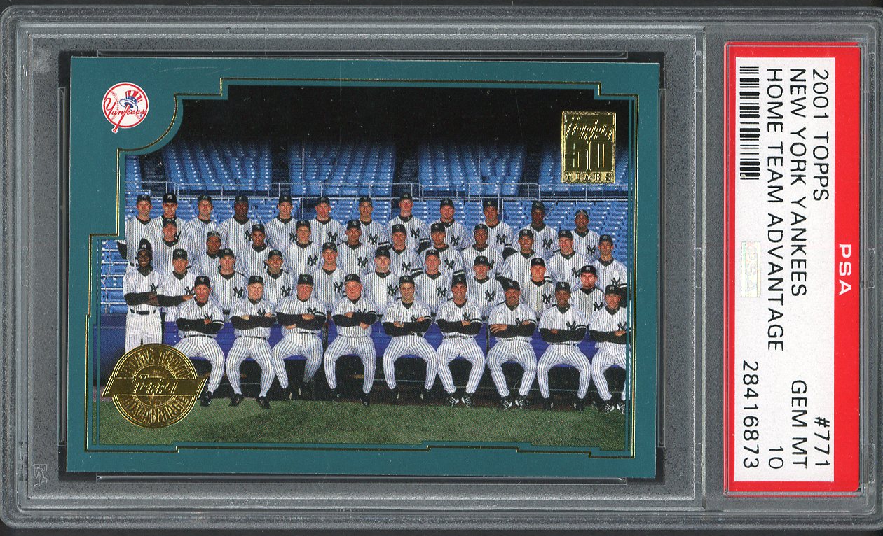 2001 Topps #771 New York Yankees Team PSA 10 GEM MINT 562203