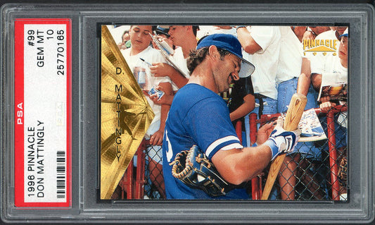 1996 Pinnacle #099 Don Mattingly Yankees PSA 10 GEM MINT 562205