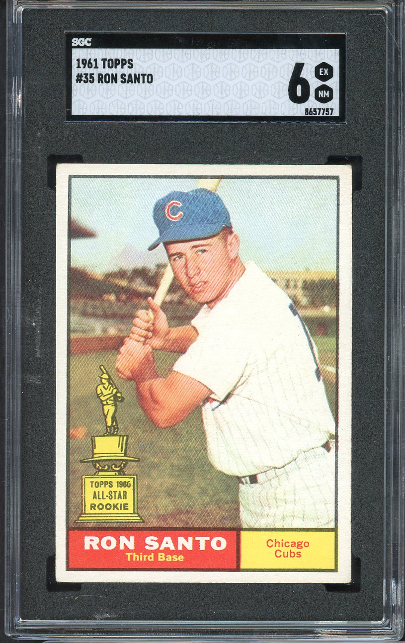 1961 Topps Baseball #035 Ron Santo Cubs SGC 6 EX-MT 562206