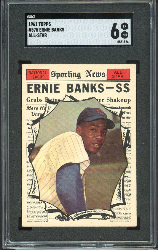 1961 Topps Baseball #575 Ernie Banks A.S. Cubs SGC 6 EX-MT 562207