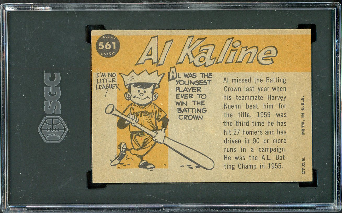 1960 Topps Baseball #561 Al Kaline A.S. Tigers SGC 6 EX-MT 562209