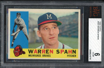 1960 Topps Baseball #445 Warren Spahn Braves BVG 6 EX-MT 562211